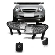 Kit Farol De Milha Compatível Novo Corsa Classic 2010 a 2013 Botão Tp Orig