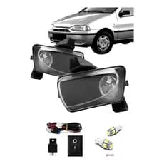 Kit Farol Milha Neblina Palio G1 1996 À 2000 Vidro + Par Pingo T10 5 Leds