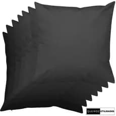 Kit - 7 Capas de Almofadas: Pretas - 40x40 - Decorativa Para Sala / Sofá / Quarto / Cama