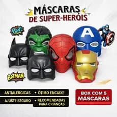 Kit Com 5 Máscaras De Super Heróis - Promo!