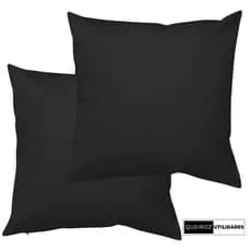 Kit - 2 Capas de Almofadas Pretas - 40x40 - Decorativa Para Sala / Sofá / Quarto / Cama oferta