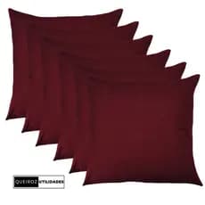 Kit - 6 Capas de Almofadas: Bordô - 40x40 - Decorativa Para Sala / Sofá / Quarto / Cama - Promo!