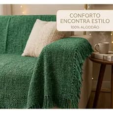Manta Para Sofá ou Cama Luxo Gigante 210x120 Tipo Capa de Sofá Protetora 100% Algodão Decorativa