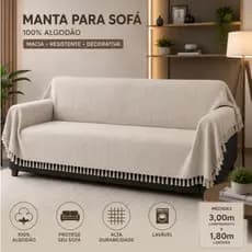 Manta Para Sofá Cama 300M x 180M King Grande Grossa Tipo Capa Protetora Decorativo