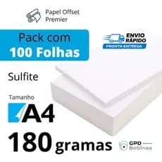 Papel Offset Sulfite 180g - Tam. A4 - Branco - Chambril  Premier - Pack c/ 100 folhas