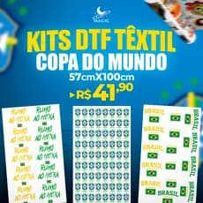 DTF Têxtil Para copa do Mundo Rumo ao Hexa -  Kits com Varias Opções e Modelos 57X100 O Metro