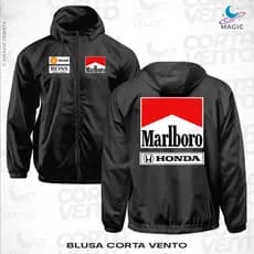 Jaqueta Corta Vento Honda Mclaren Retrô frente e verso 100% Microfibra