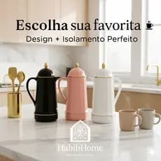 Garrafa Térmica de Luxo Preta com Detalhes Dourados 1L – Design Elegante e Sofisticado