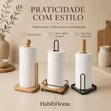 🧻 Porta Papel Toalha de Bambu Natural para Mesa | Design Elegante e Funcional