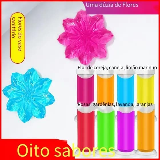 Gel Sanitário Fragrancia para Vaso Sanitário Detergente Flor Aplicações Gel Sanitário Fragrâncias Florzinha colorido