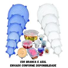Kit 6/12/24 Tampas de Silicone Panela Universal Reutilizáveis | Vedação Hermética para Potes e Panelas