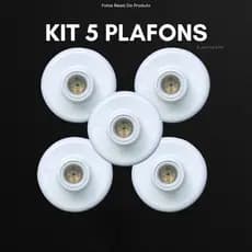 Plafon Soquete E27 Branco Bivolt Plafonier Redondo Luminaria Bocal de Teto