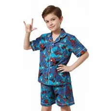 Pijama Infantil Masculino Homem-Aranha Azul Detalhe Aranha Amarela