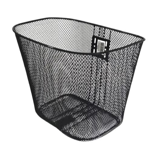 Cesta de Aço Grande Preta Sem Tampa para Bicicleta