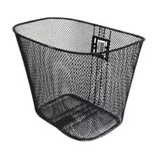 Cesta de Aço Grande Preta Sem Tampa para Bicicleta