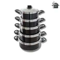 Jogo de Panelas 5 Peças Preto Kit de Panelas - Feito Para Durar
