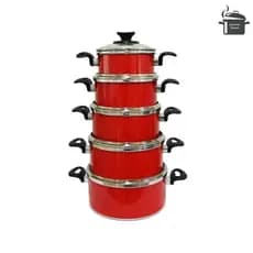Jogo de Panelas 5 Peças Vermelho Kit de Panelas - Feito Para Durar