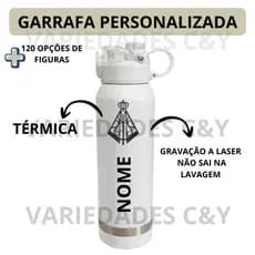 Garrafa Térmica 1200ml Personalizada Nome mais Desenho Gravação a Laser