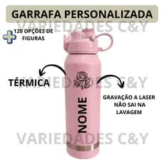 Garrafa 1200ml Térmica Personalizada com Nome mais Imagem Masculina e Feminina Alta Qualidade