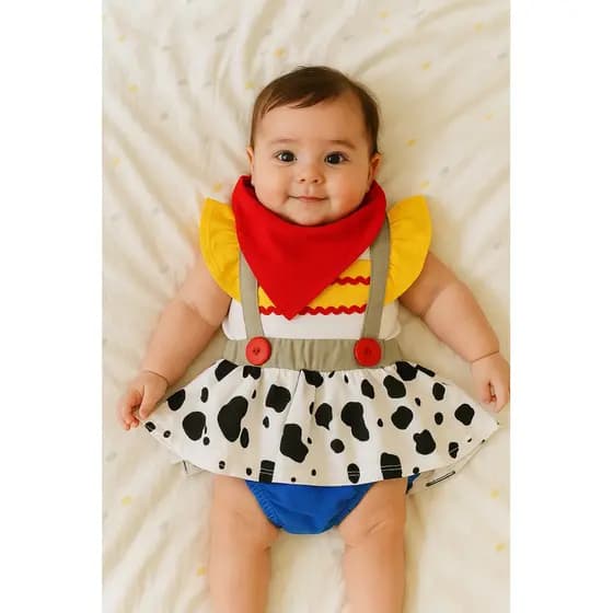 FANTASIA TOY STORY JESSIE ROMPER MACACÃO WOODY MESVERSÁRIO COWBOY FESTA INFANTIL, ROUPA DE BEBÊ  BODY TEMÁTICA