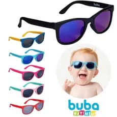 Óculos de Sol Bebê Infantil Marca Buba Original Armação Flexível Não Quebra Acompanha Estojo e Lenço para Limpeza