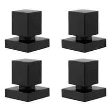 Kit 4 Acabamento Registro Quadrado Metal Preto Padrão Deca
