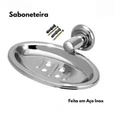 Saboneteira Para Banheiro Porta Sabonete Aço Inoxidável Cromada