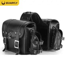 SOARFLY Bolsa Alfajor Para Moto Lateral Impermeável Forrado-preto