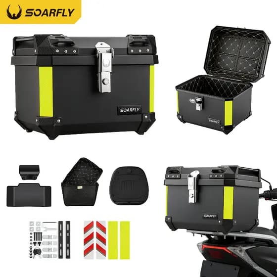 Soarfly Baú Para Moto Baú Para Motocicleta Com Capacidade 45 Litros-Suporte De Montagem Plástico Reforçado
