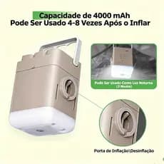 MODOFO Bomba de ar para colchões infláveis , travesseiros e sofás infláveis – bomba integrada, portátil, automática