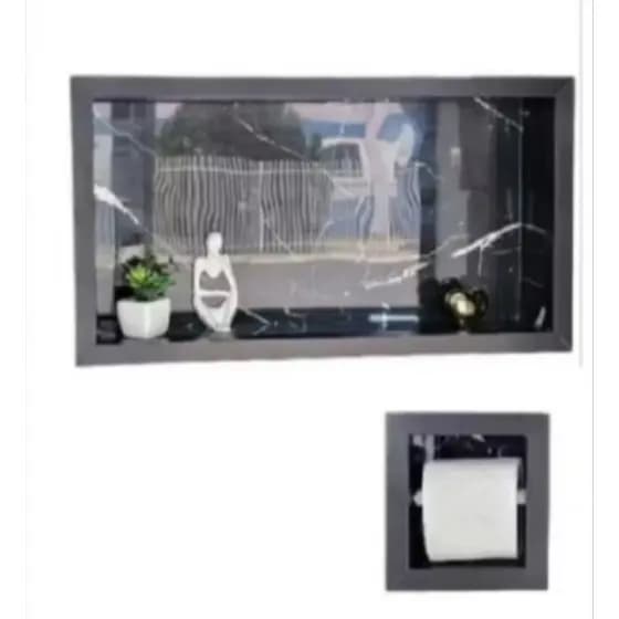 kit ninchos para banheiro preto