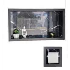 kit ninchos para banheiro preto