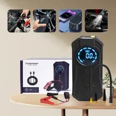 FUSHANG Carregador Partida Emergência 12V Jump Starter Power Bank Inflador de Pneus Proteção