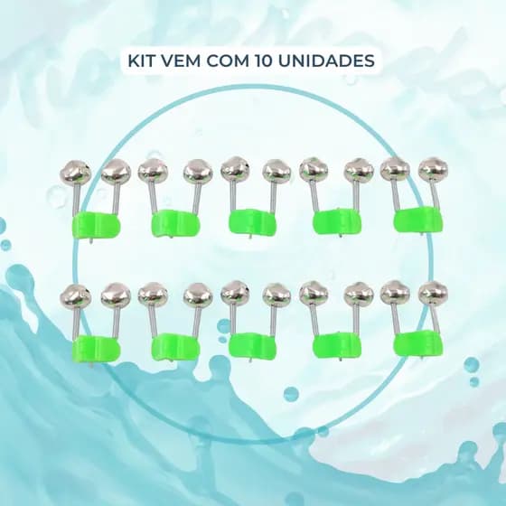 Kit Sino Duplo Alarme Para Vara De Pesca Suporte Sinalizador Guizo Sininho Clipe Universal