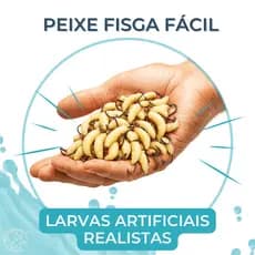 Kit Isca Artificial Larva Bicho de Laranja Com Anzol Silicone Macia Realista para Pesca Tilapia Piau Traira Lambari