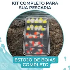 Kit Boias Isopor para Pesca com Estojo Diversos Tamanhos Pescaria Pesqueiro Traira Tilapia Pacu Lambari