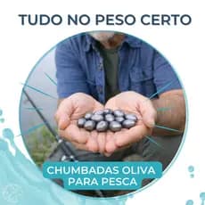 Kit 10 Chumbadas Oliva para Pesca Pesos Variados Pescaria Pesqueiro Traira Tilapia Lambari