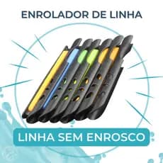 Kit Enrolador de Linha Vara Telescópica Vara de Mão Fixação Direta