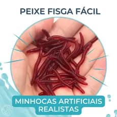 Kit Isca Artificial Minhoca Silicone Macia Realista para Pesca Tilapia Piau Traira Lambari