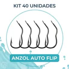 Anzol Auto Flip Fisgada Automática 40 unidades Anti-Running com Barba Aço Carbono
