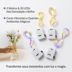 10pcs Fio De Led Fio Fada Prata Cordão De Luzes Natal E Festa Luzes De Decoração 2m 20 LEDs