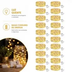 20 Unidades Fio Fada Cordão Luz Leds Díodo Emissor De Luz Reutilizável Segurança Leds Decoração
