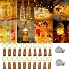Kit 10/20 Branco Quente 2m 20 leds Rolha De Luz Fio Fada Garrafa Barra Decoração de festa de Natal