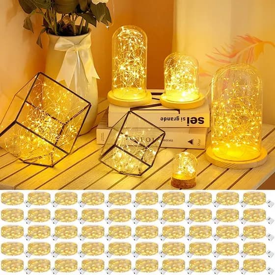 40Pcs Fio De Led Fada Prata 2m 20 LEDs Cordão De Luzes Decoração Natal Festa Eventos