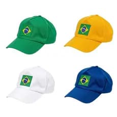 Boné Do Brasil Bordado da bandeira do Brasil Aba Curva Ajustável Unissex.