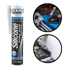 Silicone Acético Preto Tubo 256gr Tekbond Aplicador Vedação