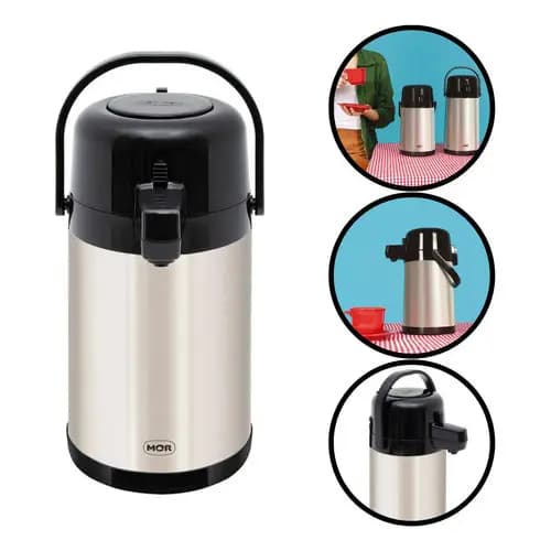 Garrafa Térmica Total Inox Airpot 1,9 Litros Mor Cor Cinza Cinza