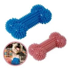 Brinquedo Mordedor Espinho 16cm Pet Cão Osso Dental Azul