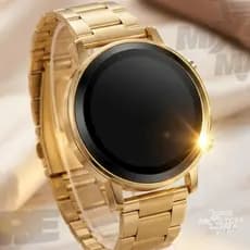 Relógio Feminino Led Digital Kit Redondo Colar + Brinco Pulso Led Prata Preto Dourado