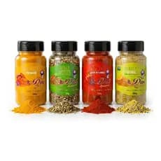 Kit Com 4 Temperos Paprica Curcuma Lemon Pepper Chimichurri